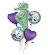 Bouquet Mermaid Wishes Seahorse Foil Balloon