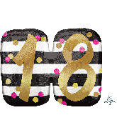 25" Jumbo Pink & Gold Milestone 18 Foil Balloon