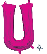 16" Airfill Only Letter "U" Pink Foil Balloon