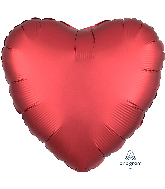 18" Satin Luxe Sangria Heart Foil Balloon