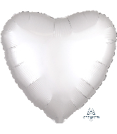 18" Satin Luxe White Satin Heart Foil Balloon