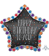 34" Jumbo Happy Birthday to You Satin Star Foil Balloon
