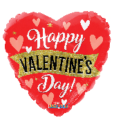 18" Valentine's Banner & Heart Holographic Foil Balloon