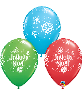 11" Joyeux Noel Red, Green, Lime (50 Count) Latex Balloons