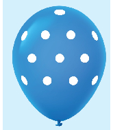 11" Polka Dots Latex Balloons (25 Count) Blue