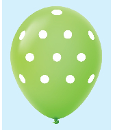 11" Polka Dots Latex Balloons (25 Count) Lime Green