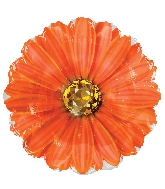 18" Orange Rhinestone Daisy Foil Balloon
