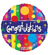 18" Congratulations Dots Foil Balloon