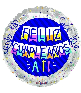 18" Feliz Cumple Pennants Foil Balloon (Spanish)
