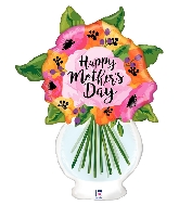 37" Clear Shape Mother's Day Vase Foil Balloon
