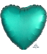 18" Satin Luxe Jade Heart Foil Balloon