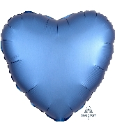 18" Satin Luxe Azure Heart Foil Balloon