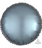 18" Satin Luxe Steel Blue Circle Foil Balloon