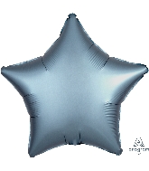 18" Satin Luxe Steel Blue Star Foil Balloon