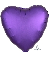 18" Satin Luxe Purple Royale Heart Foil Balloon