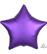 18" Satin Luxe Purple Royale Star Foil Balloon