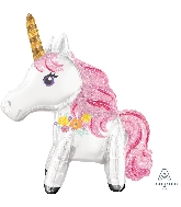 25" Airfill Only Standing Magical Unicorn Multi Foil Balloon