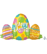 29" Happy Easter Egg Trio SuperShape XL Foil Balloon