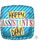 18" Assistant's Day Blue Stripes Foil Balloon