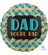 18" Dad You're Rad Foil Balloon