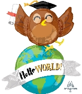 42" Hello World Owl Multi-Balloon Foil Balloon