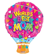 18" World 's Best Mom Shape GelliBean Foil Balloon