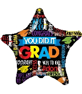 18" Grad Messages GelliBean Foil Balloon