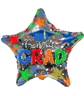 18" Congrats Grad Blue Cap Foil Balloon