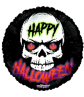18" Halloween Skull Foil Balloon
