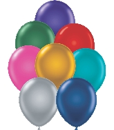 11" Pearl Metallic Assorted Tuftex Latex Balloons (100 Per Bag)