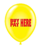 17" Buy Here Pay Here Printed Latex Balloons 50 Per Bag Brand Tuftex