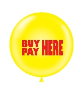 36" Tuftex Latex Balloon 2 Count Buy Here-Pay Here (Red)