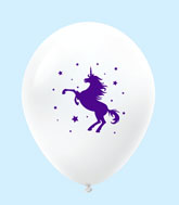 11" Unicorn Latex Balloons 25 Count White