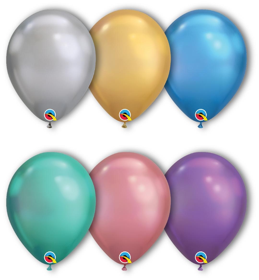Okkernoot Kracht Naar boven 11" Chrome Assorted 100 Count Qualatex Latex Balloons | Bargain Balloons -  Mylar Balloons and Foil Balloons