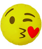 18" Foil Balloon Emoji Kissing Heart