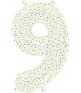 16" Airfill Only Number 9 Sprinkles Foil Balloon