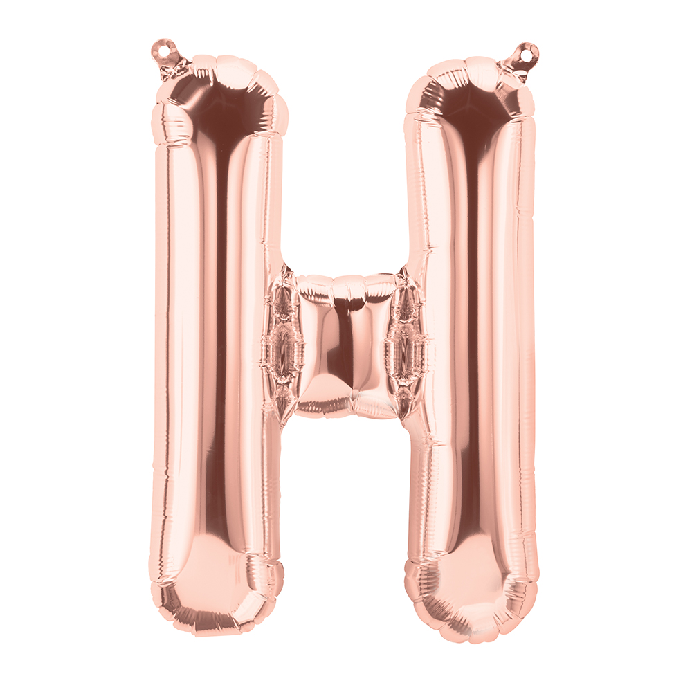 16" Airfill Only Letter H - Rose Gold Letter Foil Balloon