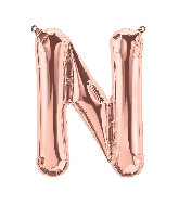 16" Northstar Brand Airfill Only Letter N - Rose Gold Letter Foil Balloon