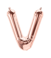 16" Northstar Brand Airfill Only Letter V - Rose Gold Letter Foil Balloon