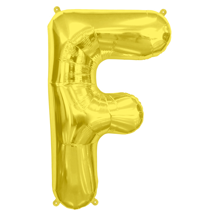 34" Northstar Brand Packaged Letter F - Gold Foil Balloon