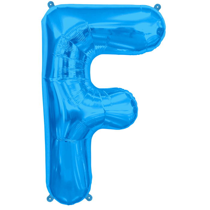 34" Northstar Brand Packaged Letter F - Blue Foil Balloon