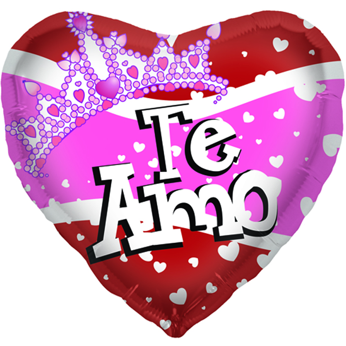 18" Foil Balloon Te Amo Crown (Spanish) Bargain Balloons Mylar