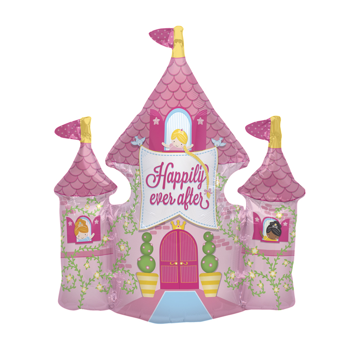 33" Foil Balloon Happily Ever After Castle