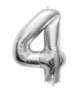 34" Northstar Brand Packaged Number 4 - Silver Foil Balloon
