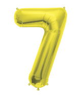 34" Northstar Brand Packaged Number 7 - Gold Foil Balloon