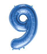 34" Northstar Brand Packaged Number 9 - Blue Foil Balloon