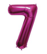 34" Northstar Brand Packaged Number 7 - Magenta Foil Balloon