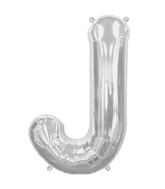 34" Northstar Brand Packaged Letter J - Silver Foil Balloon