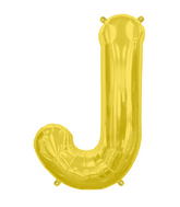 34" Northstar Brand Packaged Letter J - Gold Foil Balloon
