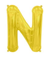 34" Northstar Brand Packaged Letter N - Gold Foil Balloon